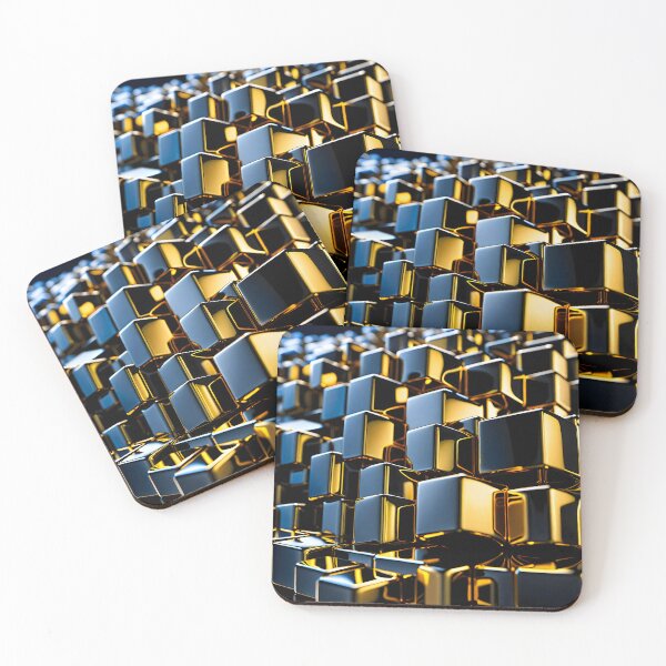 Item preview, Squares most in gold and blue colors with a beautiful metal titanium shine designed and sold by CoolVisionStd.