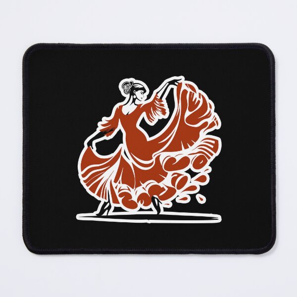 Item preview, Spanish Flamenco Dancer In Red Flowing Dress designed and sold by art-by-el-sid.