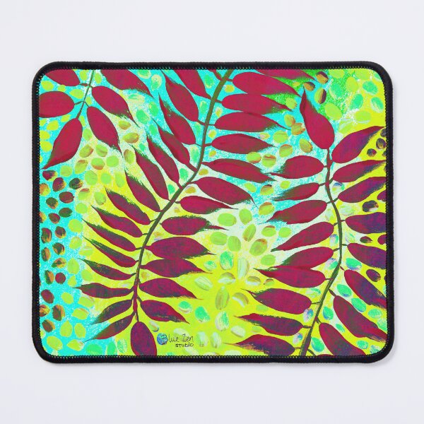 Item preview, Radiant Leaves - Deep red Yellow Blue designed and sold by BlueZenStudio.