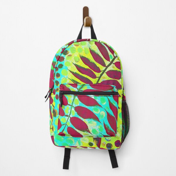 Item preview, Radiant Leaves - Deep red Yellow Blue designed and sold by BlueZenStudio.