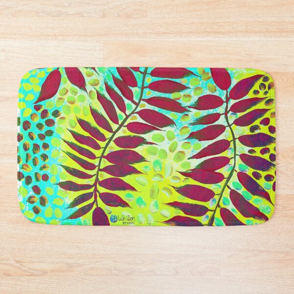 Item preview, Radiant Leaves - Deep red Yellow Blue designed and sold by BlueZenStudio.