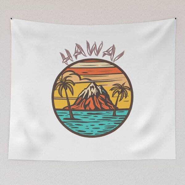 Item preview, Vista minimalista de las playas de Hawaii | dibujo de paisaje designed and sold by CircinusStore.