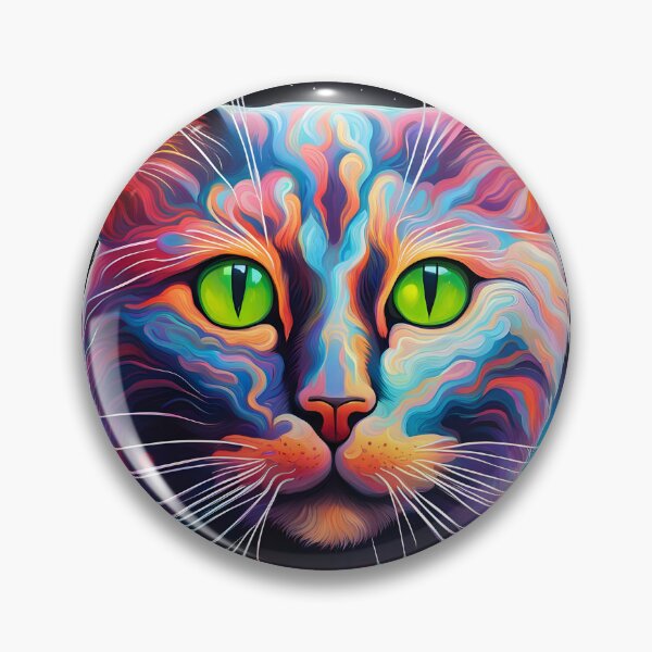 Item preview, Starry Whiskers: Astral Cat in Neon Cosmos designed and sold by javaoverride.
