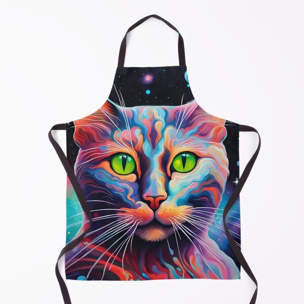 Item preview, Starry Whiskers: Astral Cat in Neon Cosmos designed and sold by javaoverride.