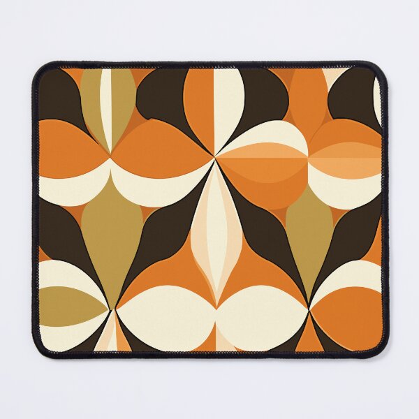 Item preview, Orangy Geometric Blooms Mid Century Modern Elegance designed and sold by MidModMaison.
