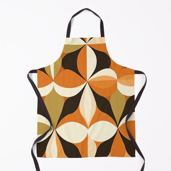 Item preview, Orangy Geometric Blooms Mid Century Modern Elegance designed and sold by MidModMaison.