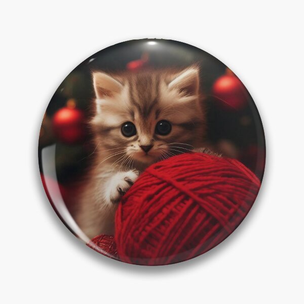 Item preview, Kitty with yarn on Christmas morning. designed and sold by XOXO-Grace.
