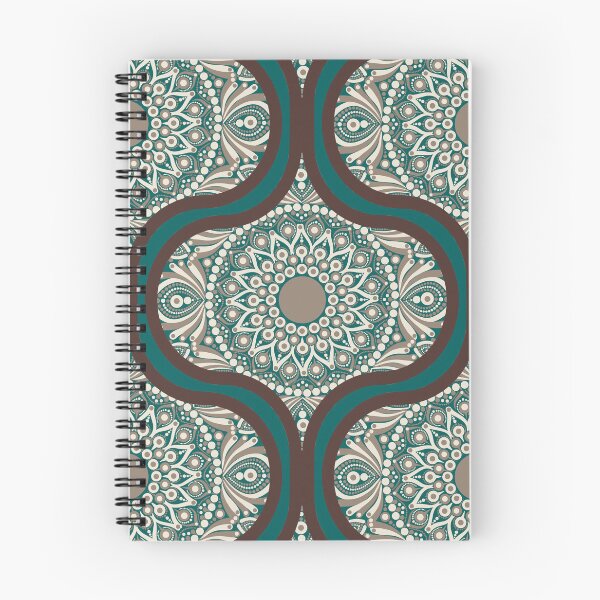 Item preview, Chocolate and Teal Cafe Latte Dot Mandala Ogee designed and sold by Triplicate Limited.