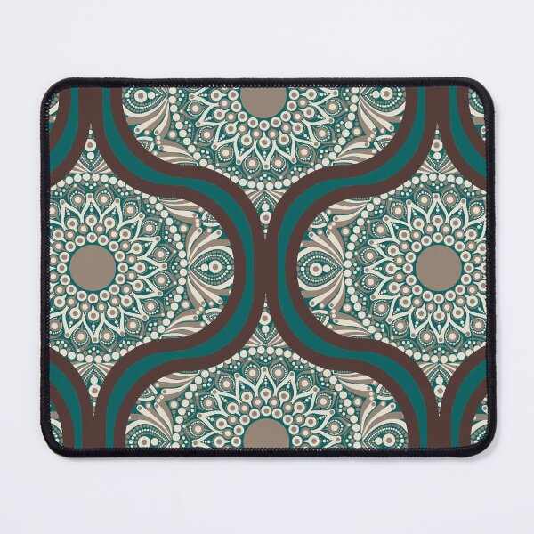 Item preview, Chocolate and Teal Cafe Latte Dot Mandala Ogee designed and sold by Triplicate Limited.