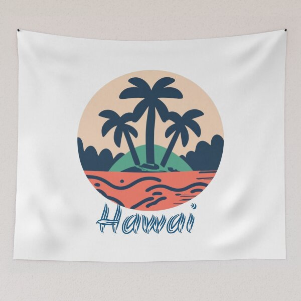 Item preview, Vista minimalista de las playas de Hawaii | Paisaje de palmeras designed and sold by CircinusStore.