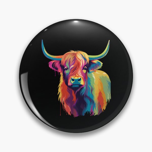 Artikelvorschau, Colorful Pop Art Highland Cow entworfen und verkauft von Ripper19.