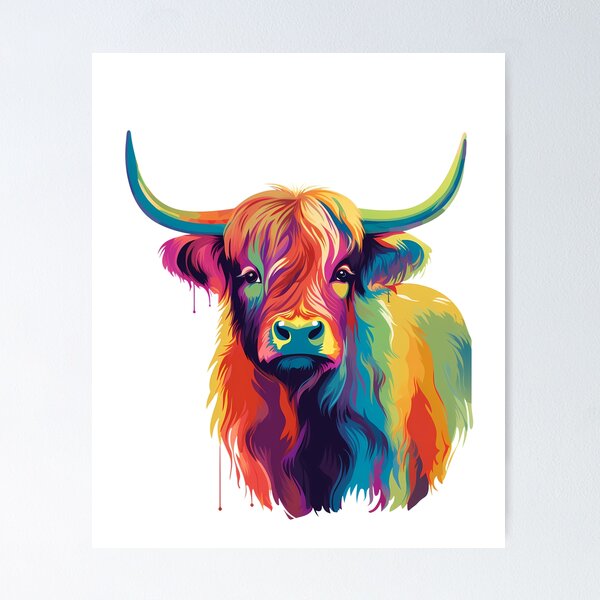Item preview, Colorful Pop Art Highland Cow designed and sold by Ripper19.