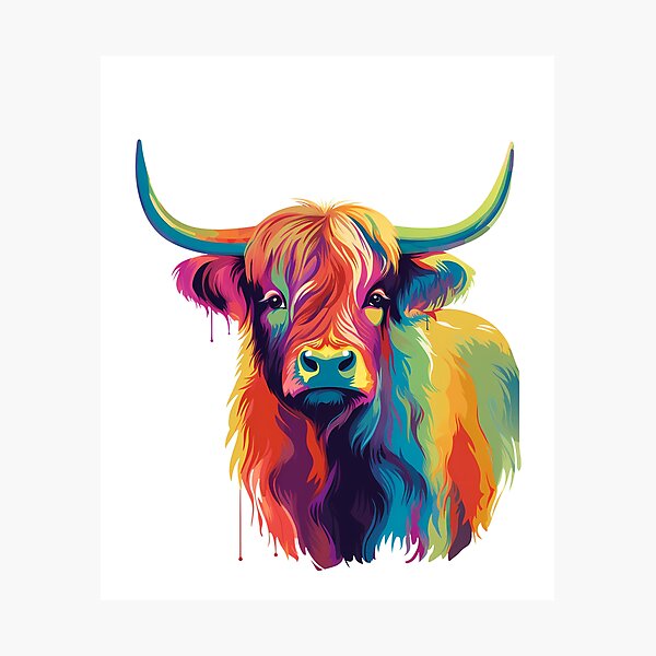 Item preview, Colorful Pop Art Highland Cow designed and sold by Ripper19.