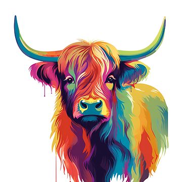 Imagen de la obra Colorful Pop Art Highland Cow de Ripper19