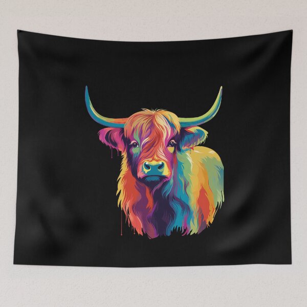 Item preview, Colorful Pop Art Highland Cow designed and sold by Ripper19.