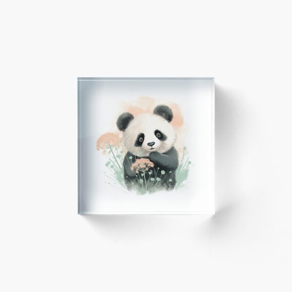 Item preview, Watercolor Panda Watching a Flower designed and sold by Mike-the-guide.