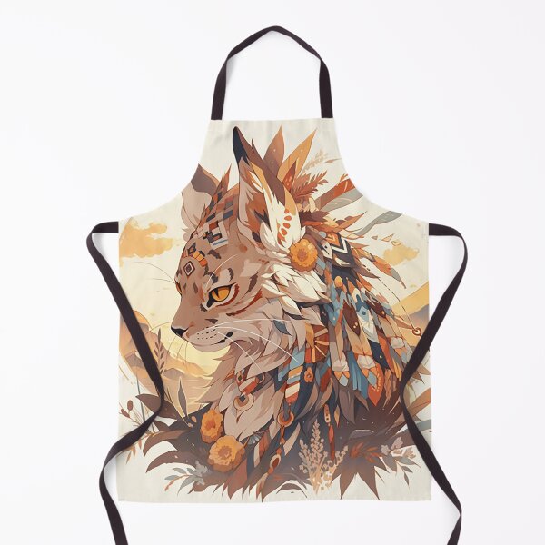 Item preview, Desert Mirage Lynx: Sunray Fur & Dune Motifs in Golden Hues designed and sold by PaintbrushPlace.