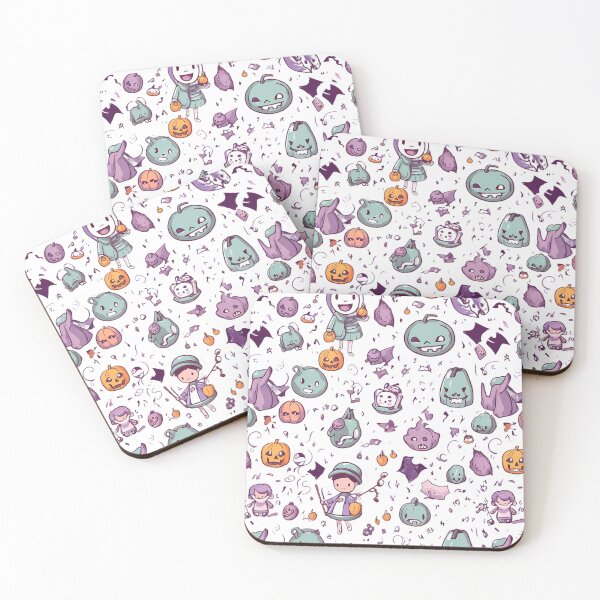 Item preview, Halloween cartoon patterns on purple background designed and sold by Eastbavin.