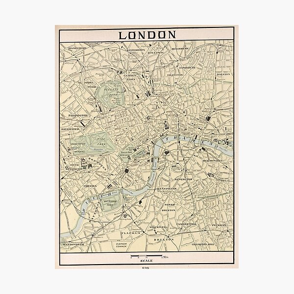 Item preview, Vintage Map of London England (1901) designed and sold by BravuraMedia.