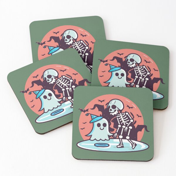 Item preview, Spooky Skaters Ghost and Skeleton Ice Skating Halloween Fun designed and sold by Dantage.