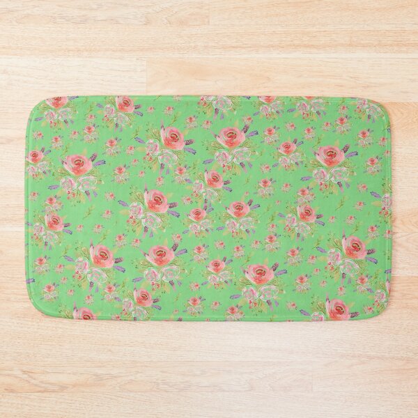 Item preview, Watercolor Flower Bouquet Pattern light green, Rose with Lavender designed and sold by VictoriaBonn.