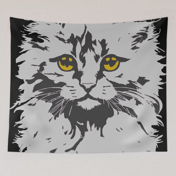 Item preview, Beautiful Cat with Yellow Eyes and Calm Confidence designed and sold by Rostislav Bouda.
