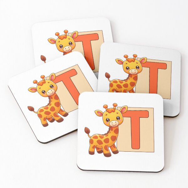 Item preview, Giraffe Monogram Letter T designed and sold by Coffee Lifestyle.