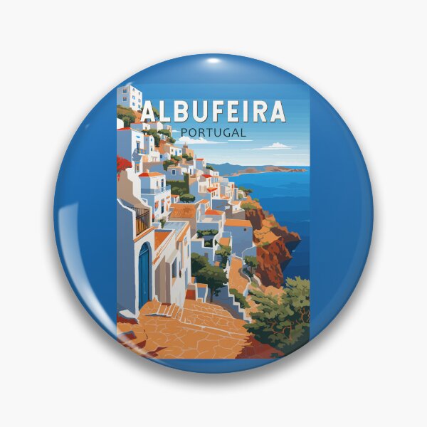 Item preview, Albufeira Portugal Travel Art Vintage designed and sold by KrisSidDesigns.