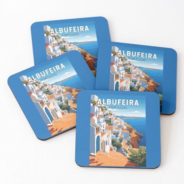 Item preview, Albufeira Portugal Travel Art Vintage designed and sold by KrisSidDesigns.