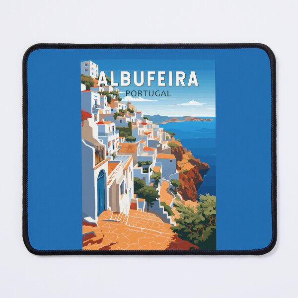Item preview, Albufeira Portugal Travel Art Vintage designed and sold by KrisSidDesigns.