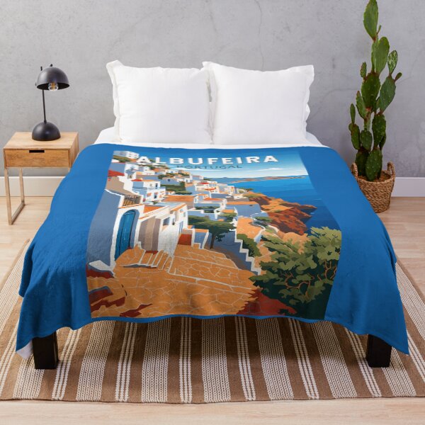 Item preview, Albufeira Portugal Travel Art Vintage designed and sold by KrisSidDesigns.