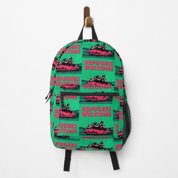 Item preview, REFUGEES WELCOME (ALT. COLOURS) - ILLUSTRATION SHOWING REFUGEES ON A SMALL BOAT designed and sold by Clifford Hayes.