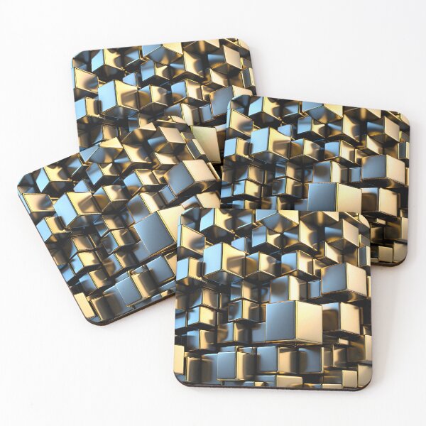Item preview, Cubes which have one side in gold and one in black metallic colors designed and sold by CoolVisionStd.