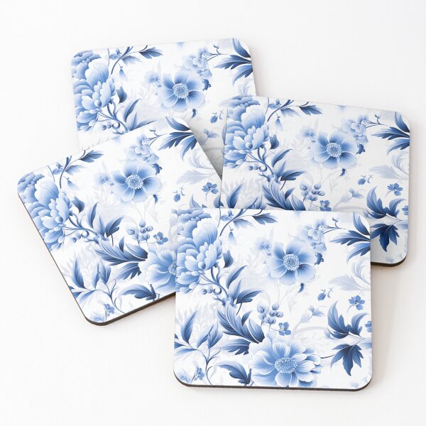 Item preview, Azure Blooms Chinoiserie Elegance in Blue designed and sold by MidModMaison.
