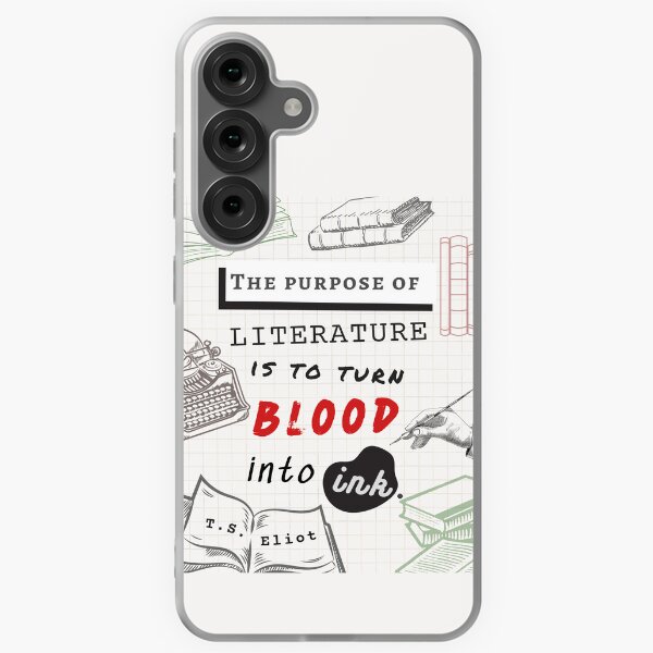 Item preview, T.S. Eliot portrait and quote: The purpose of literature is to turn blood into ink. designed and sold by artbleed.