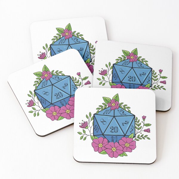 Item preview, D20 with Flowers designed and sold by sunburstrpg.