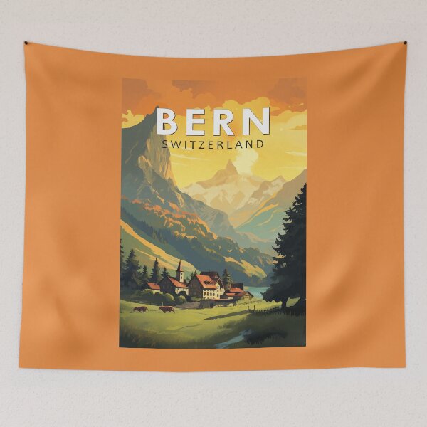 Item preview, Bern Switzerland Travel Art Vintage designed and sold by KrisSidDesigns.
