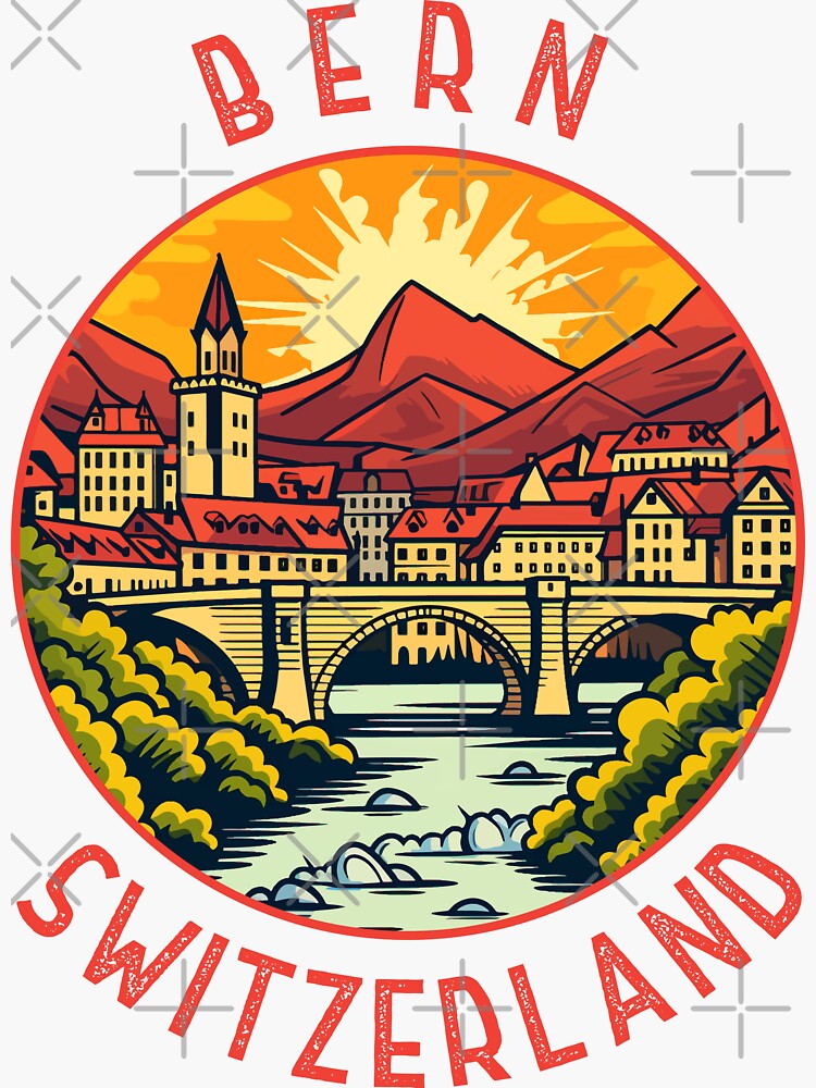 Autocollant Vintage Bern Switzerland - Souvenir Rétro Suisse Autocollant Vintage Bern Switzerland - Souvenir Rétro Suisse