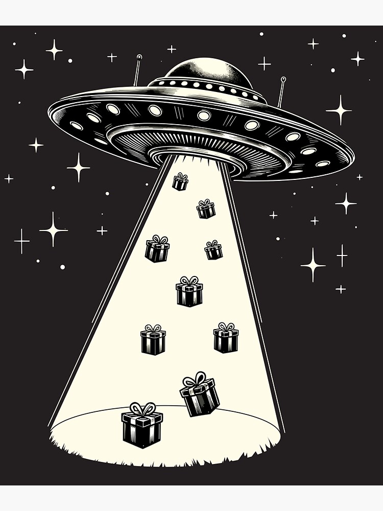 Thumbnail 3 of 3, Sticker, Aliens Stole My Christmas Presents Funny Design designed and sold by hidden-design.