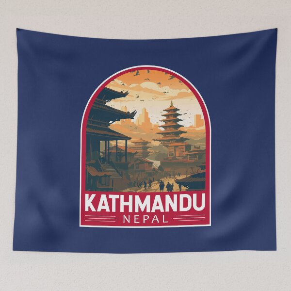 Item preview, Kathmandu Nepal Travel Art Emblem designed and sold by KrisSidDesigns.