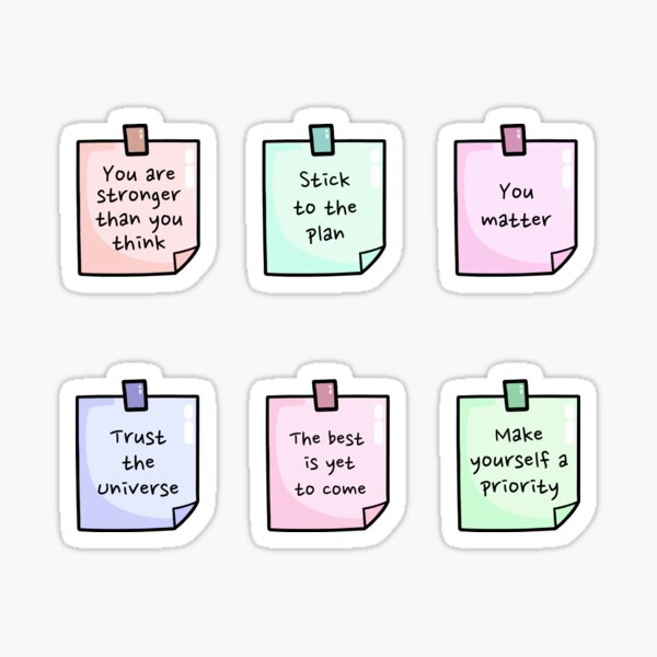 Artikel-Vorschau von Motivierende Haftnotizen, inspirierende tägliche Erinnerungs-Post-It-Packung, designt und verkauft von wonderxwander.