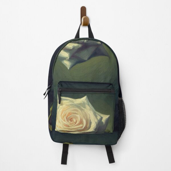 Item preview, Moody Portrait of Brushwork Rose Rose: White Rose Flower Study - Van Gogh Style designed and sold by Star-Fragment.
