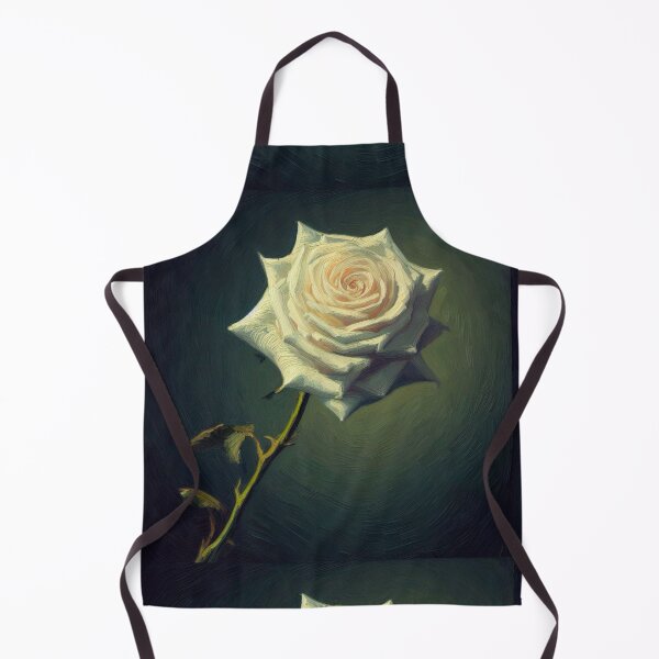 Item preview, Moody Portrait of Brushwork Rose Rose: White Rose Flower Study - Van Gogh Style designed and sold by Star-Fragment.