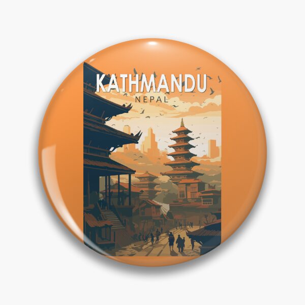 Item preview, Kathmandu Nepal Travel Art Vintage designed and sold by KrisSidDesigns.