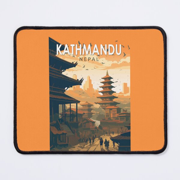 Item preview, Kathmandu Nepal Travel Art Vintage designed and sold by KrisSidDesigns.