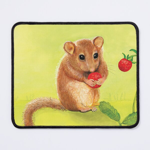 Item preview, Hazel (or Common) Dormouse Eating Woodland Strawberry designed and sold by Julia Doria.