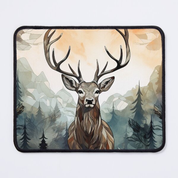 Item preview, Misty boreal forest deer designed and sold by etherElric.