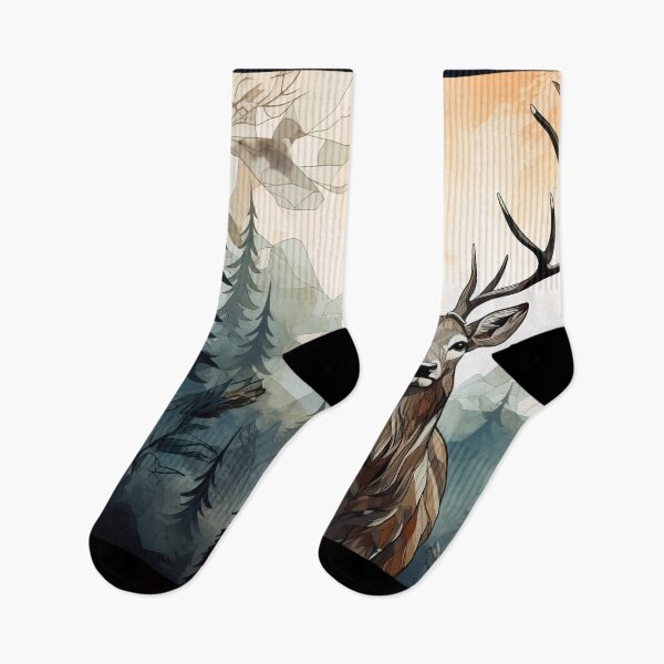Item preview, Misty boreal forest deer designed and sold by etherElric.