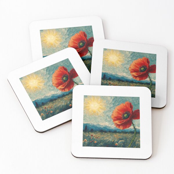 Item preview, Poppy Field: Red Poppy Flower Study - Van Gogh Style designed and sold by Star-Fragment.