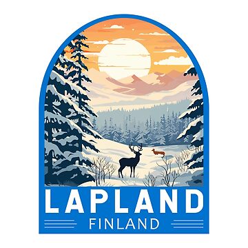 Artwork thumbnail, Lapland Finland Travel Art Emblem by KrisSidDesigns